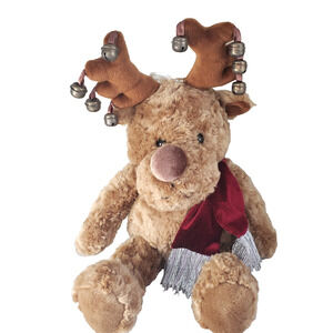 Vintage Jingle the Reindeer Bell Antlers Plush Stuffed Animal Sears Windsor Toy